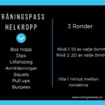 träningsprogram hela kroppen, helkroppsträning, träningspass helkropp