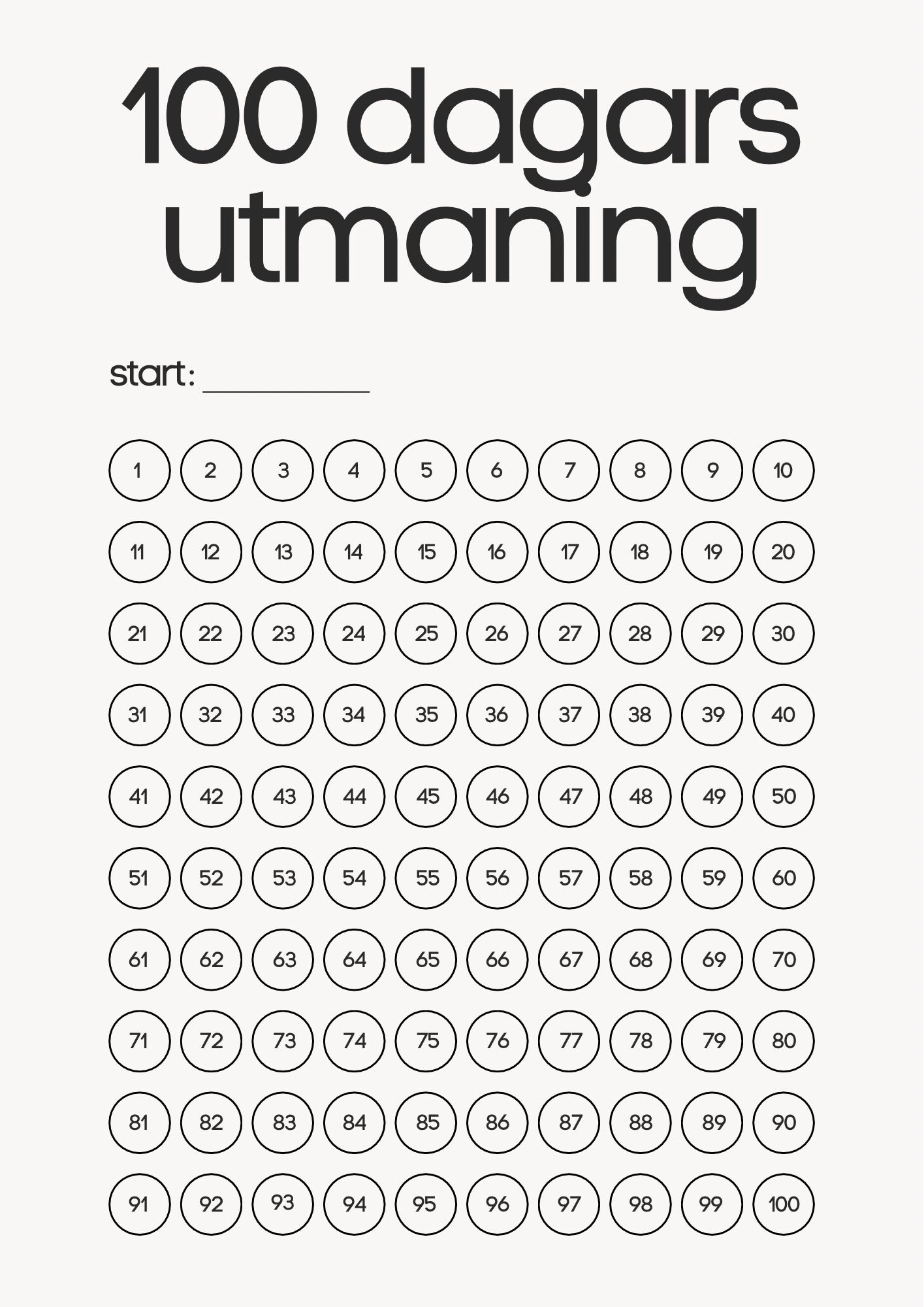 100 dagars utmaning