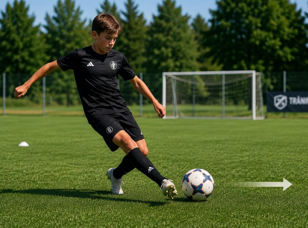 Insida passning fotbollsövning — teknik för att passa med insidan av foten